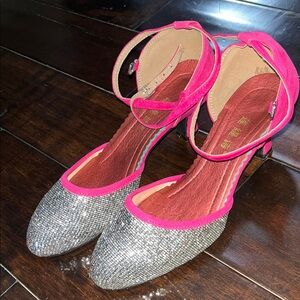 Elegant Pink and Silver Women's Heels